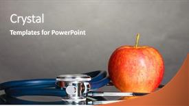  Presentation with red medical - Cool new theme with medical stethoscope and red apple backdrop and a gray colored foreground