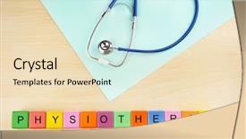  Presentation with physiotherapy - Audience pleasing slides consisting of medical-stethoscope-and-word-physiotherapy backdrop and a lemonade colored foreground