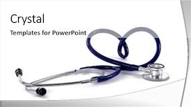  Presentation with heart medical - Theme with medical stethoscope in the form of a heart background and a white colored foreground