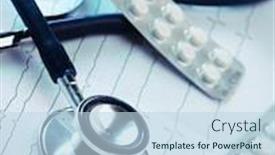  Presentation with pile - Slides with medical-stethoscope-lying-on-cardiogram background and a sky blue colored foreground