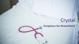  Presentation with abstract medical - Presentation theme with heart surgeryroom - medical stethoscope resting background and a sky blue colored foreground