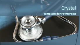  Presentation with x ray equipment for medical - Presentation theme consisting of medical stethoscope on an x background and a ocean colored foreground