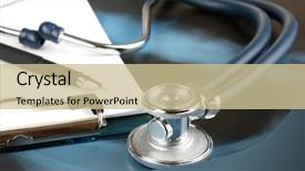  Presentation with medical - PPT layouts consisting of medical stethoscope on an x background and a soft green colored foreground