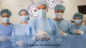  Presentation with scrubs - PPT layouts enhanced with team day - medical student and lecturer looking background and a teal colored foreground