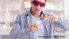  Presentation with medical student - Amazing slide deck having medical student learning dentistry in classroom backdrop and a light blue colored foreground