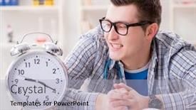  Presentation with medical student - Colorful PPT theme enhanced with medical student missing deadlines to complete assignment backdrop and a light gray colored foreground