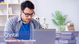  Presentation with medical student - Cool new slide set with medical student preparing for exams backdrop and a teal colored foreground