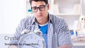  Presentation with medical student - Presentation theme featuring medical student preparing for exams background and a light blue colored foreground