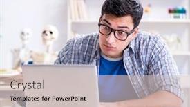  Presentation with medical student - Colorful presentation design enhanced with medical student preparing for exams backdrop and a soft green colored foreground