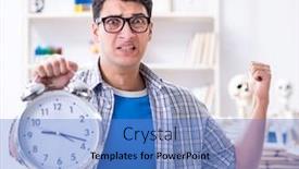  Presentation with medical student - Slide deck having medical-student-preparing-for-exams background and a teal colored foreground