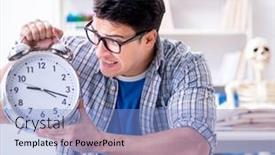  Presentation with medical case study - Amazing presentation design having medical-student-preparing-for-exams backdrop and a light blue colored foreground