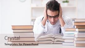  Presentation with medical student - Slide deck enhanced with medical student preparing for university exams background and a soft green colored foreground