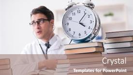  Presentation with time running out - Audience pleasing PPT theme consisting of of time for exam backdrop and a coral colored foreground