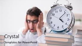  Presentation with time running out - Slide set with medical student running background and a  colored foreground