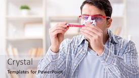  Presentation with medical student - Colorful presentation design enhanced with medical-student-sitting backdrop and a light blue colored foreground