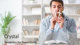  Presentation with medical student - Beautiful PPT layouts featuring hospital waste - medical student sitting backdrop and a light gray colored foreground