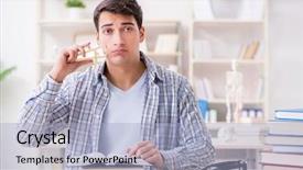  Presentation with medical student - PPT layouts with hospital waste - medical student sitting background and a light blue colored foreground