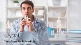  Presentation with medical case study - Cool new PPT theme with hospital waste - medical student sitting backdrop and a light blue colored foreground