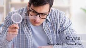  Presentation with medical student - Colorful presentation theme enhanced with medical student sitting at the lecture in university backdrop and a light blue colored foreground