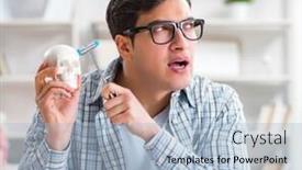  Presentation with medical student - Beautiful slide set featuring medical student sitting backdrop and a light blue colored foreground