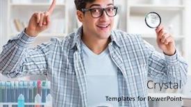  Presentation with medical student - PPT theme consisting of medical-student-sitting background and a light blue colored foreground