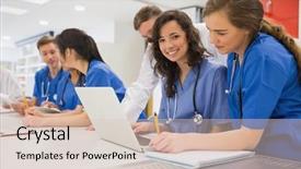  Presentation with medical student - Slides featuring medical student smiling background and a lemonade colored foreground