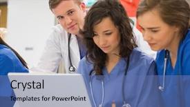  Presentation with medical student - Amazing slides having medical student smiling backdrop and a ocean colored foreground