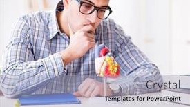  Presentation with heart medical - Colorful slide deck enhanced with medical student studing the heart backdrop and a light blue colored foreground