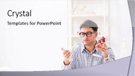  Presentation with heart medical - Presentation having medical student studing the heart background and a  colored foreground