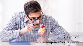  Presentation with medical heart - Amazing presentation theme having medical student studing the heart backdrop and a light gray colored foreground