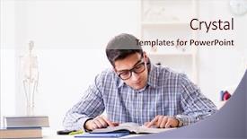  Presentation with heart medical - Amazing slide set having cardiac anatomy - medical student studing the heart backdrop and a sky blue colored foreground