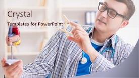  Presentation with medical student - Slide set enhanced with medical student studying heart in classroom during lecture background and a lemonade colored foreground