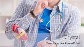  Presentation with medical student - Presentation design consisting of medical student studying heart in classroom during lecture background and a lemonade colored foreground