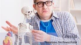  Presentation with medical student - Beautiful slide set featuring esqueleto medico - medical student studying skeleton backdrop and a light blue colored foreground