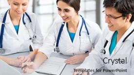  Presentation with medical students - Slides enhanced with medical students - portrait of a smart young background and a light gray colored foreground