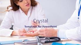  Presentation with medical students - Slide set enhanced with medical-students-in-the-classroom background and a sky blue colored foreground