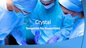  Presentation with operating room - PPT theme with medical students white coats - team surgeon at work background and a  colored foreground