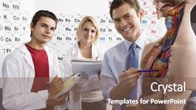  Presentation with medical students - Presentation design enhanced with medical students with professor background and a tawny brown colored foreground