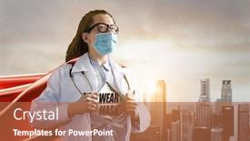  Presentation with brave - Presentation consisting of medical-superhero-showing-stay-home background and a red colored foreground