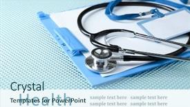  Presentation with medical supplies - Slide deck enhanced with medical supplies on blue background background and a sky blue colored foreground