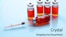  Presentation with medical supplies - Amazing PPT theme having medical supplies on light background backdrop and a sky blue colored foreground