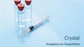  Presentation with medical supplies - Amazing slide set having medical supplies on light background backdrop and a sky blue colored foreground