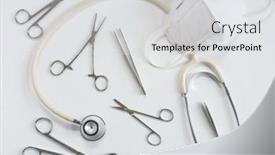  Presentation with medical instruments - Audience pleasing slide deck consisting of medical-surgical-instruments-with-mask backdrop and a sky blue colored foreground
