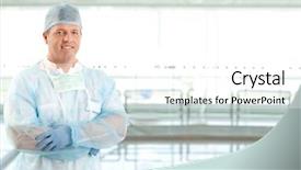  Presentation with doctor in hospital health insurance related icons healthcare person saving medical - PPT theme enhanced with medical surgion - portrait of surgeon doctor background and a white colored foreground