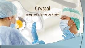  Presentation with surgery room - Colorful slides enhanced with medical surgion - surgery medicine and people concept backdrop and a  colored foreground