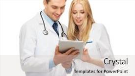  Presentation with sports table tennis two ping - Amazing PPT theme having medical surgion - two young doctors working backdrop and a light gray colored foreground