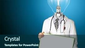  Presentation with head - Amazing theme having medical symbol - doctor with empty board backdrop and a navy blue colored foreground