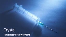  Presentation with needle - Slides having medical symbol - syringe focus on the needle background and a ocean colored foreground