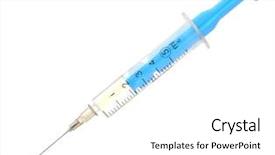 Presentation with syringe - Presentation design consisting of medical syringe isolated on white background and a white colored foreground