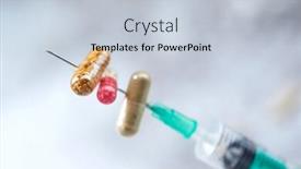  Presentation with medical pills - Presentation theme enhanced with medical-syringe-with-drug background and a lemonade colored foreground